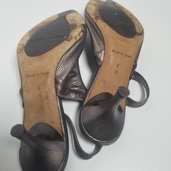 Donale Pliner Women's Brown/Bronze Courture Slingback Kitten Heel Shoes Sz 8M - Picture 7 of 15